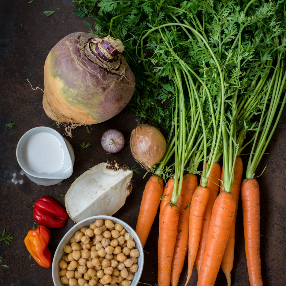 Steckrübencurry mit Kokosmilch