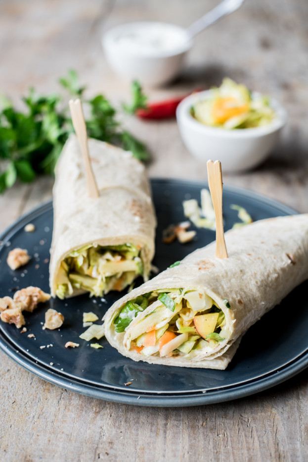 Schnelle Kueche: Spitzkohlwraps mit fruchtiger Vinaigrette