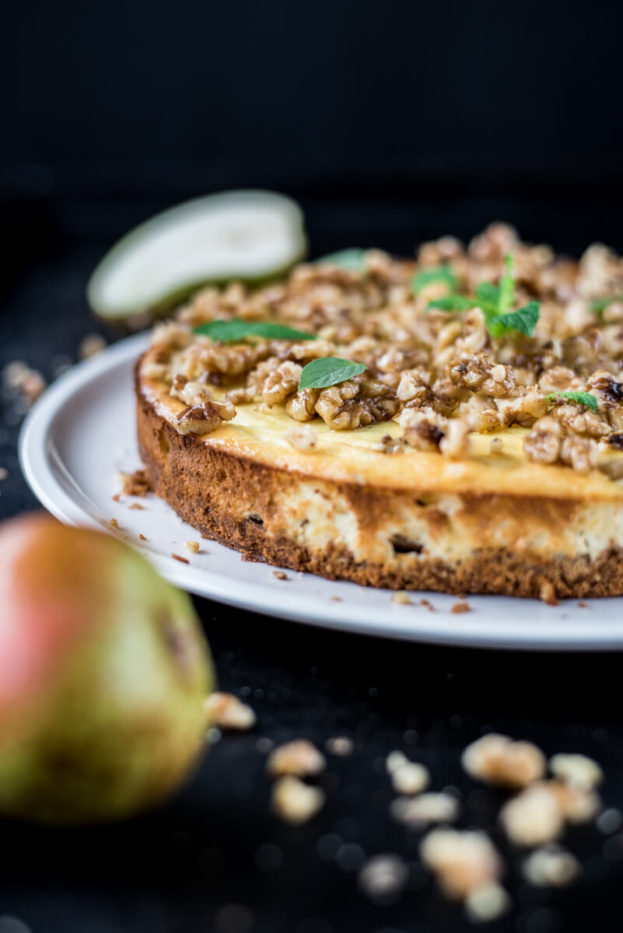 Cheesecake mit Birnen und Likör