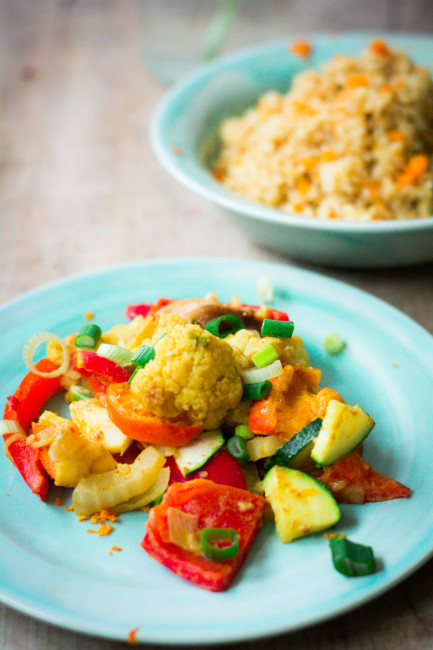 Veganes Gemüsecurry mit Clementinen und Orangenbulgur-1-3 Veganes Gemüsecurry mit Clementinen und Orangenbulgur-1-3