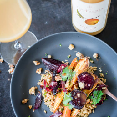 <div class="before_title">Enthält Werbung: Kochen mit Saft</div>ApfelMisoVinaigrette Gemuese und Hafer-7047 Ofengemüse Vinaigrette