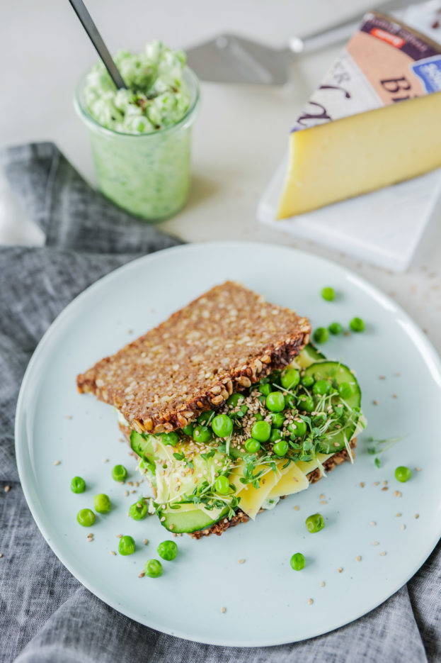 Erbsenaufstrich Sandwich